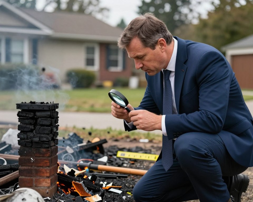 Brandermittler bei Spurensicherung Brandermittler bei Spurensicherung
